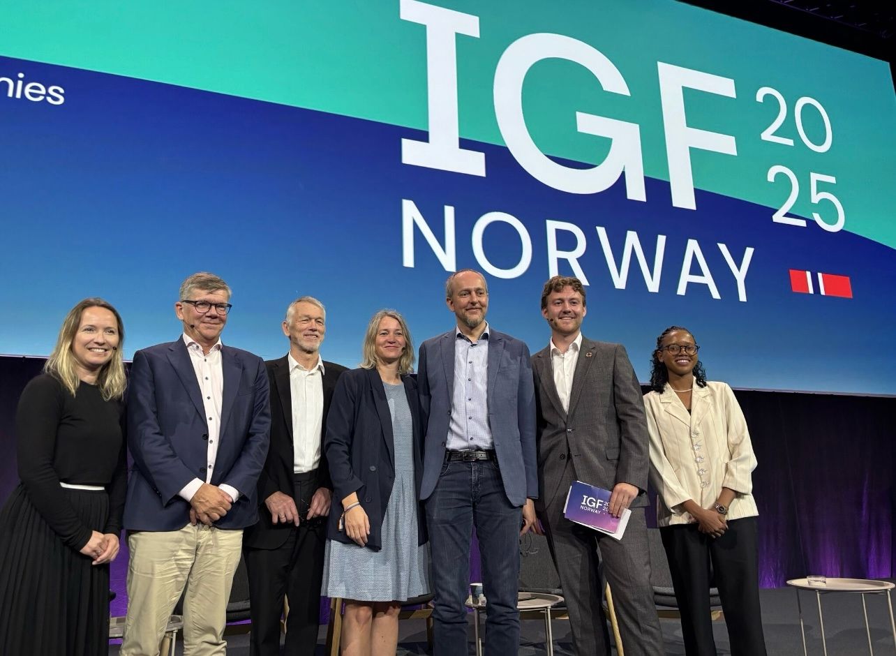 Marianne Knarud, Svein Stølen, Josef Noll, Tale Jordbakke, Franz von Weizäcker, Thomas Aarheim, Catherine R. Kimambo at IGF2025 in Lillestrøm, Norway